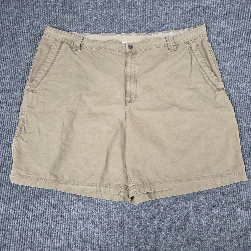 Columbia Mens Omni-Shield Khaki Tan Cotton Canvas Cargo‎ Shorts 46W 9L AX4541